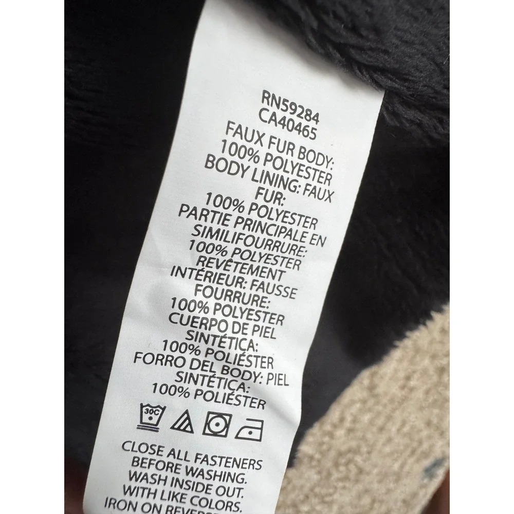 The Childrens Place Girls Faux Fur Coat Black Jacket Size M 7/8 NEW NWT
